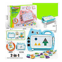 Дошка для малювання XZ 1071 A 2 кольори, 2в1, мозаїка-пазл, кольорова, в пакеті