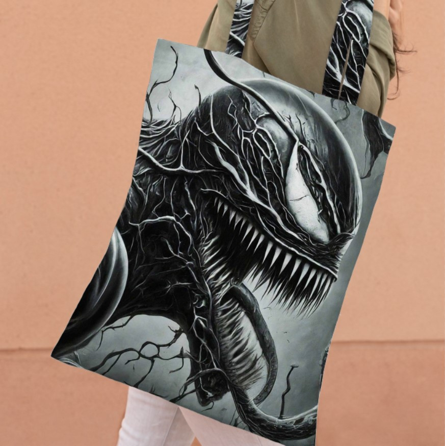 Сумка шопер еко "Веном марвел чорно біле", фото 1
