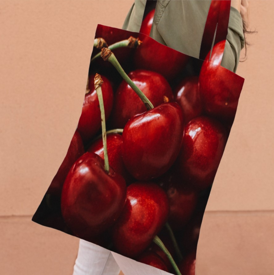 Сумка шопер еко "Вишні крупний план", фото 1