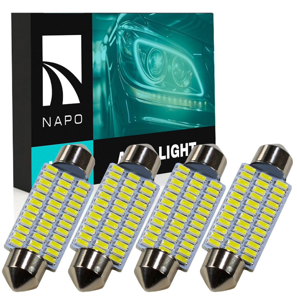 Комплект світлодіодних ламп NAPO LED SJ-3014-36SMD 41mm C5W C10W колір світіння білий 4 шт, фото 1