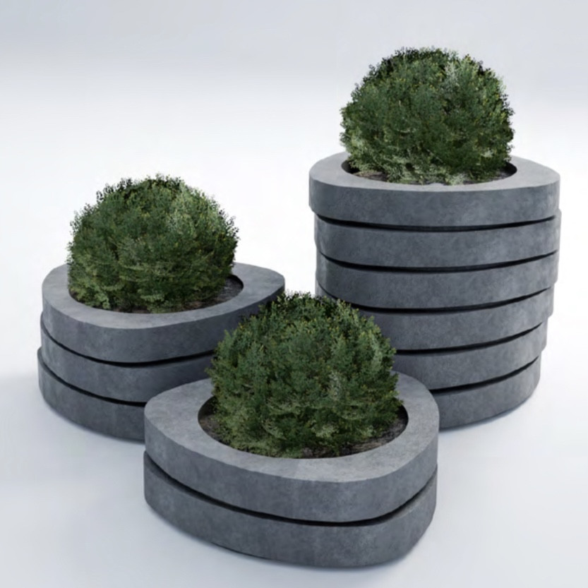 Бетонний вазон "Медіатор" для вулиці, саду, дачі та тераси, фото 1