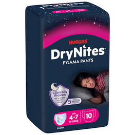 Підгузки Huggies DryNites для девочек 4-7 лет 10 шт (5029053527581) - оригінал