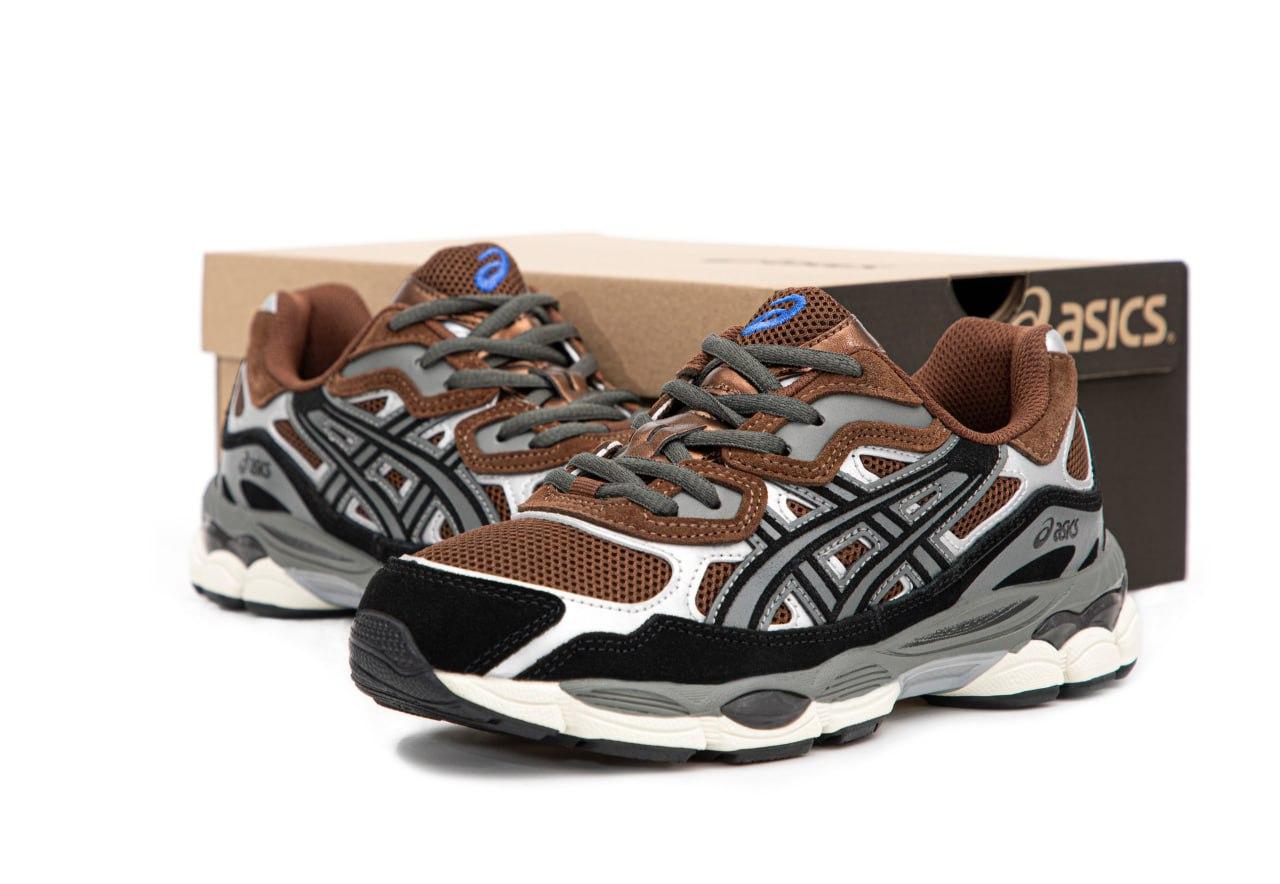 Чоловічі кросівки Asics Gel NYC Brown Black Коричневі Взуття Асікс Гель Нук замша текстиль повсякденні демісезон унісекс, фото 1