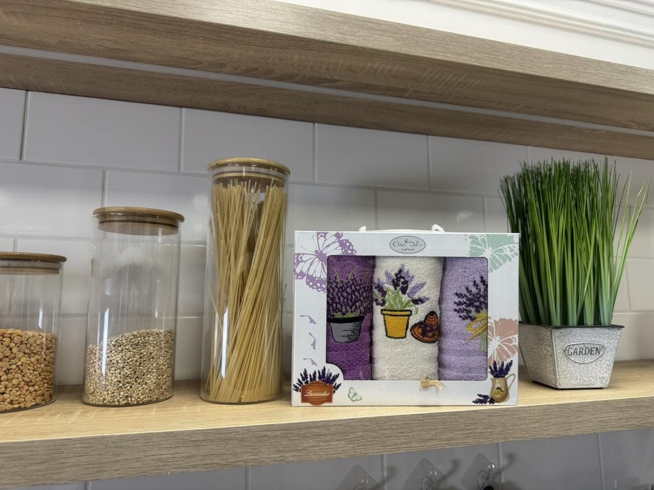 Набір кухонних махрових рушників Cotton в подарунковій коробці 3 штуки, фото 1