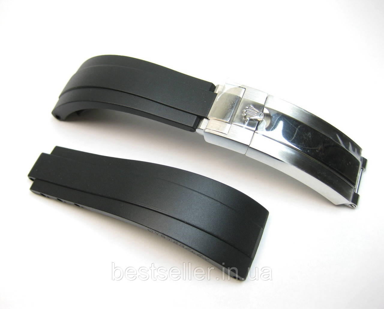 Ремешок ROLEX OYSTERFLEX 20MM BLACK  с застежкой OYSTERLOCK AAA
