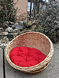 Лежак з Лози з подушкою (колір червоний), фото 5