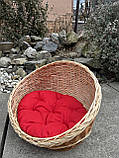 Лежак з Лози з подушкою (колір червоний), фото 6