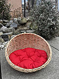Лежак з Лози з подушкою (колір червоний), фото 4