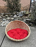 Лежак з Лози з подушкою (колір червоний), фото 2