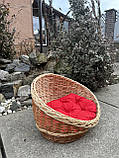 Лежак з Лози з подушкою (колір червоний), фото 3