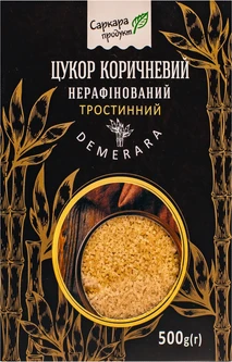 Цукор тростинний Демерара коричневий нерафінований Саркара продукт 500 г