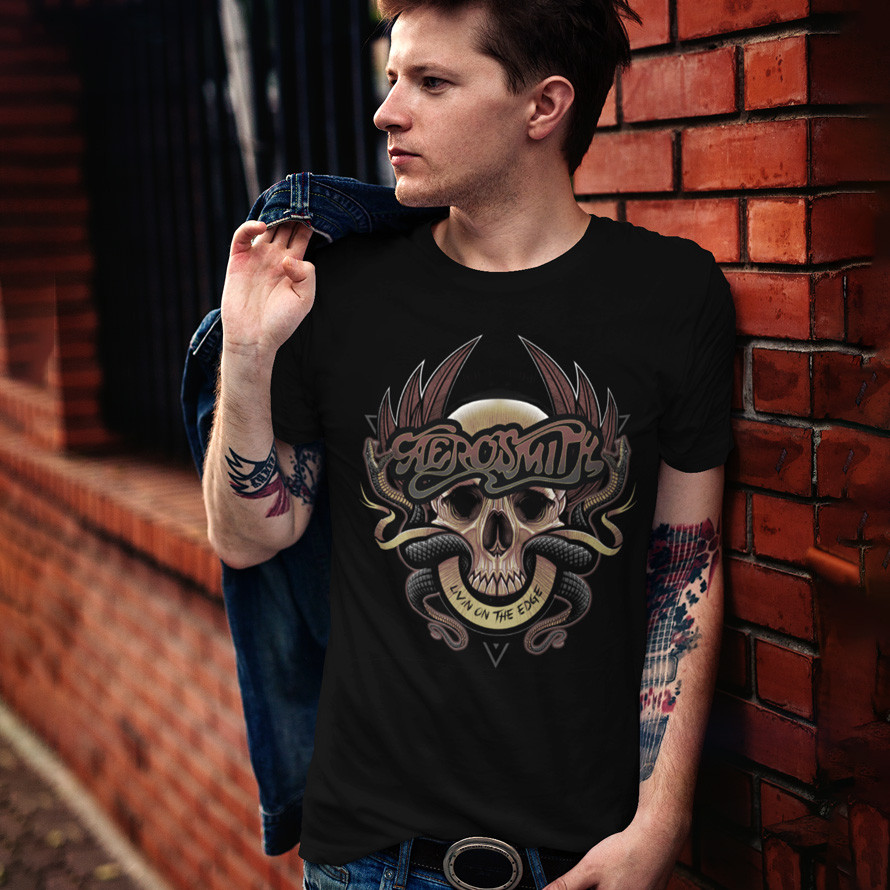 Футболка унісекс Aerosmith (Livin On The Edge) XS чорний, фото 1