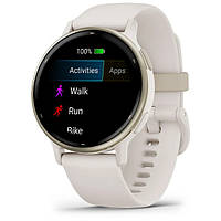 Смарт-годинник Garmin vivoactive 5 Cream Gold Aluminum Bezel with Ivory Case and Silicone Band (010-02862-11)