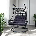 Підвісне крісло кокон Double Galant на 2 особи з підлокітниками з техноротангу на металевих стійках, фото 2