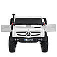 Електромобіль дитячий двомісний Mercedes-Benz Unimog 350W, 36V (білий колір) з відкидним кузовом, фото 3