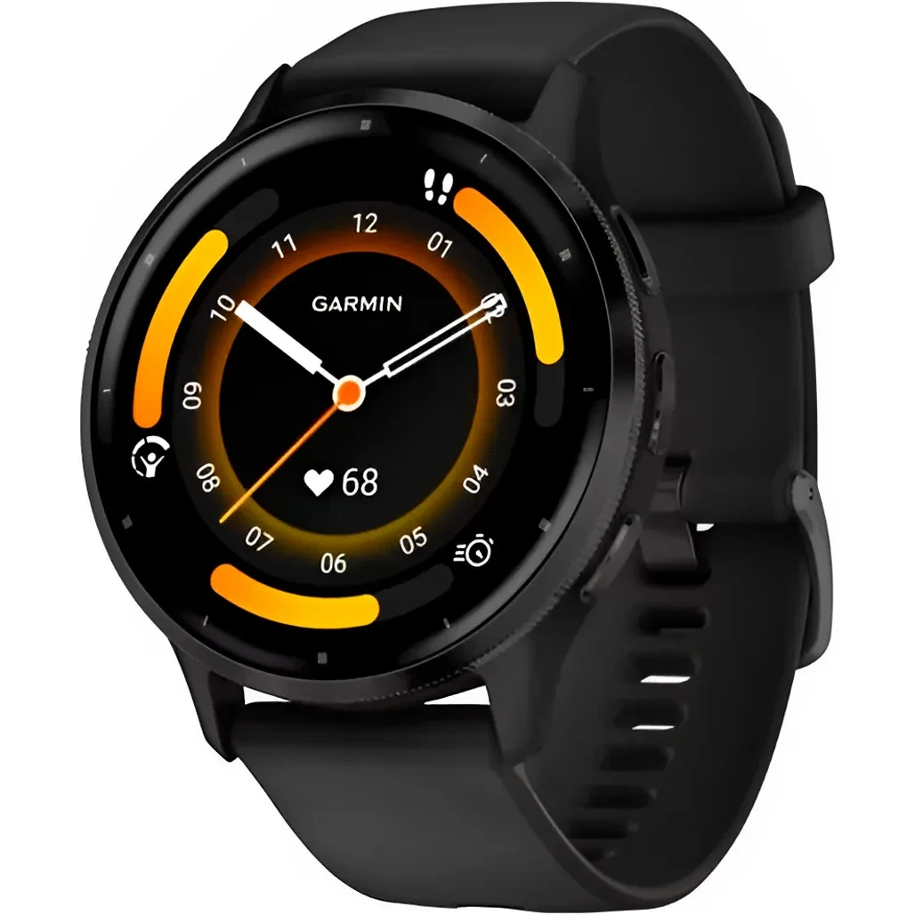 Смарт-годинник Garmin Venu 3 Slate Stainless Steel Bezel with Black Case and Silicone Band (010-02784-01)