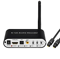 Аудіо декодер 5.1 HDMI ARC ЦАП Bluetooth оптичний SPDIF конвертер звуку в аналоговий 3x3.5мм з Bluetooth