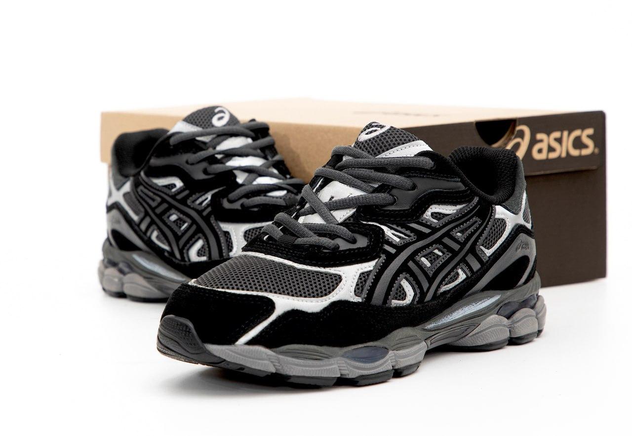Чоловічі кросівки Asics Gel NYC Black Чорні Взуття Асікс Гель Нук замша текстиль повсякденні демісезон унісекс