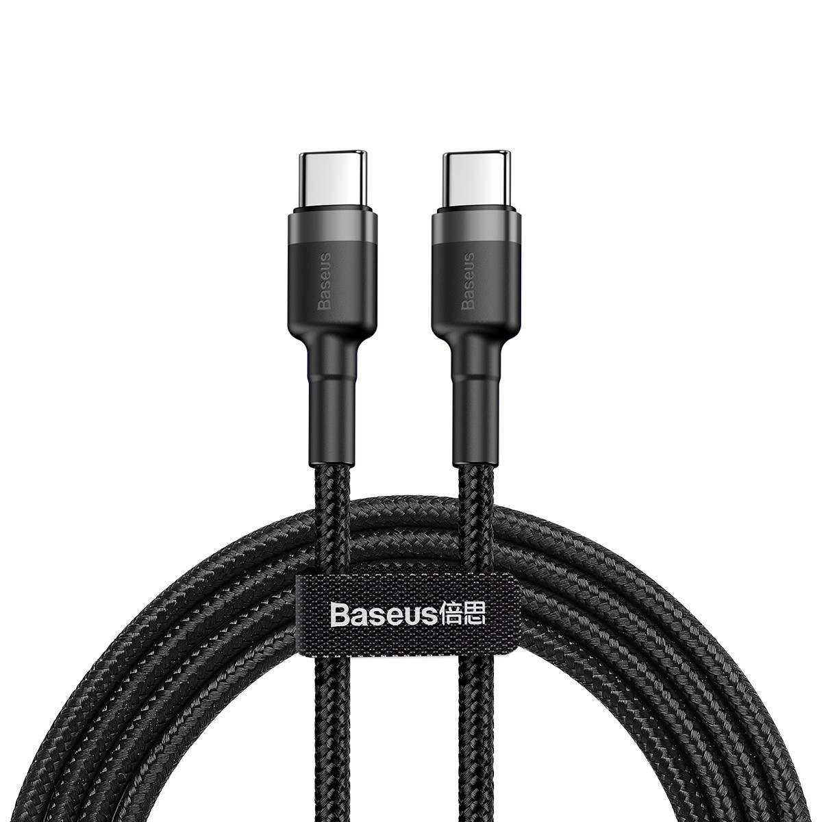 Кабель Baseus Cafule Type-C to Type-C PD2.0 60 W 20 V 3 A 2M Чорний/Сірий (CATKLF-HG1)