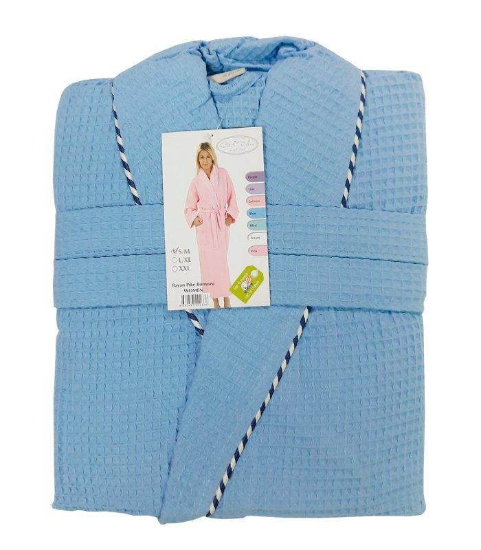 Халат жіночий вафельний (vaf-wom-blue-L-XL) блакитний 4020_vaf_wom_blue_l_xl G-Rich, фото 1