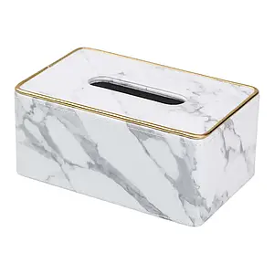 Серветниця з екошкіри 25х13,5х10 см прямокутна для дому та кафе Органайзер для серветок білий