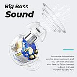 Бездротові навушники Tribit FlyBuds 3 TWS із зарядним кейсом на 2600 mAh (Чорний), фото 8