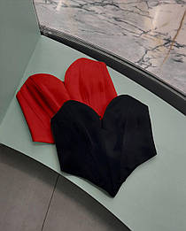 Розкішний топ зі шнурівкою на спинці червоний