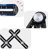 Лінійка чотиристоронній шаблон шаблометр ручний AR-02 Алюміній, фото 4