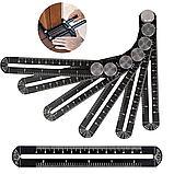 Лінійка чотиристоронній шаблон шаблометр ручний AR-02 Алюміній, фото 2