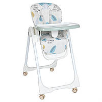 Детский стульчик для кормления M 5673-12 Light Blue на колесиках
