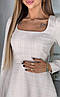 Класична жіноча міні сукня з твіду прикрашена білим мереживом Sms9316, фото 10