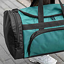 Велика спортивна дорожня сумка чорно-зелена тканинна для тренувань та поїздок BIZ Black-Green на 60L, фото 3