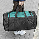 Велика спортивна дорожня сумка чорно-зелена тканинна для тренувань та поїздок BIZ Black-Green на 60L, фото 2