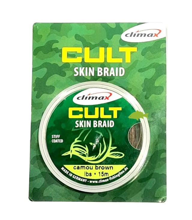 Повідковий матеріал в обплетенні Climax CULT Skin Braid 20lbs 15м (camou brown, камуфляж коричневий)