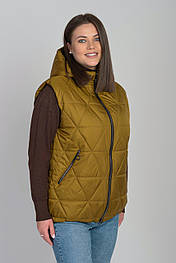 Демісезонна жилетка з капюшоном у модному кольорі.