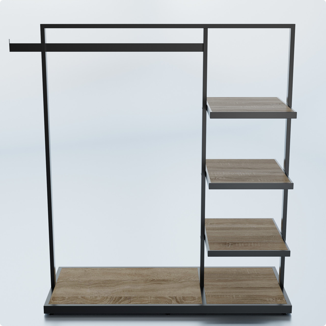 Стійка "SNIP" H1350 L1200 W500. Рейл торговий для одягу для дому та бутіка., фото 1