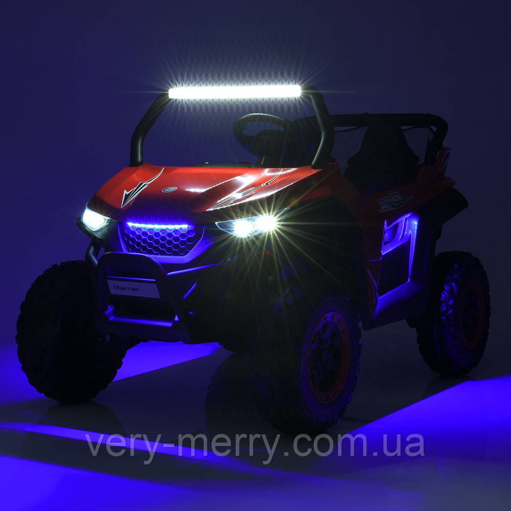 Двомісний дитячий електромобіль Багі Joy UTV (червоний колір) 4WD, фото 1