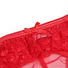 Трусики з підв'язками для панчіх і мереживними вставками Star Night червоні, M/L, фото 5