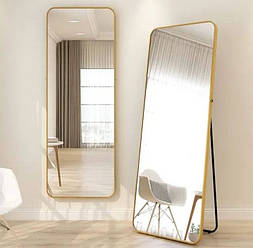 Дзеркало напольне/настінне для магазину одягу в золотій рамі 170х55 см