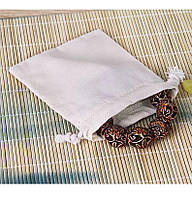 Мішечок сувенірний, ювелірний, подарунковий із натурального джуту (бавовна), преміумпаковання 8x10 см, 10 шт.