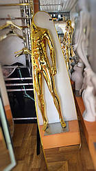 Дзеркало напольне/настінне для магазину одягу в золотой рамі 160х40 см