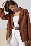 Замшевий жіночий піджак на ґудзиках, фото 4