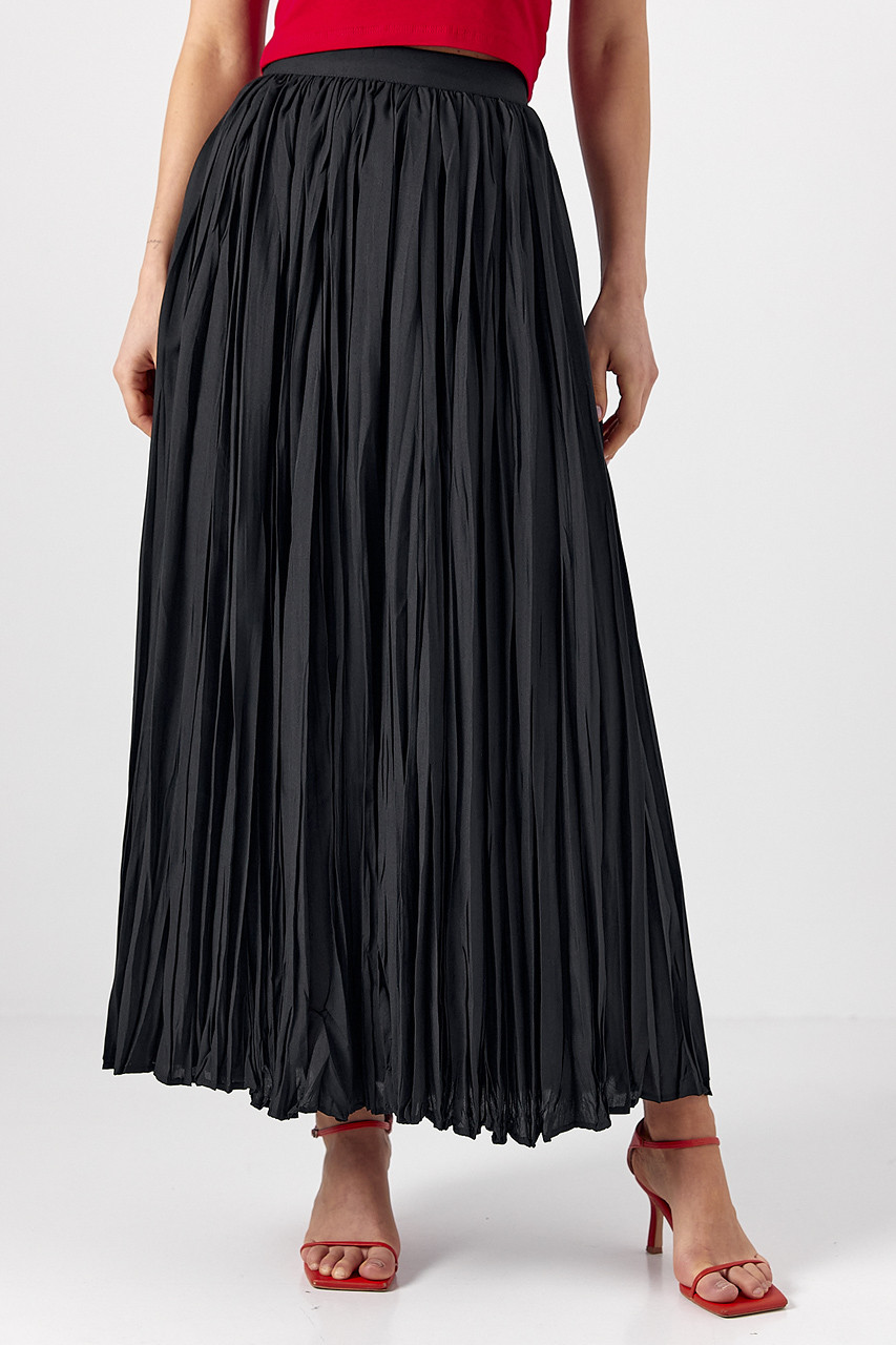 Плісирована спідниця максі чорна, фото 1