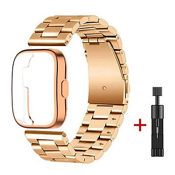Комплект для годинника Amazfit Bip 5/5Pro рожеве золото (чохол + ремінець Rolex design 22 мм)
