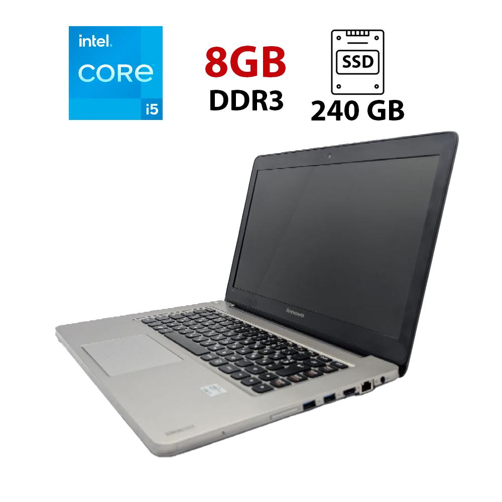 Ноутбук Lenovo IdeaPad U410/ 14" (1366x768)/ Core i5-3317U/ 8 GB RAM/ 240 GB SSD/ GeForce GT 610M 1GB