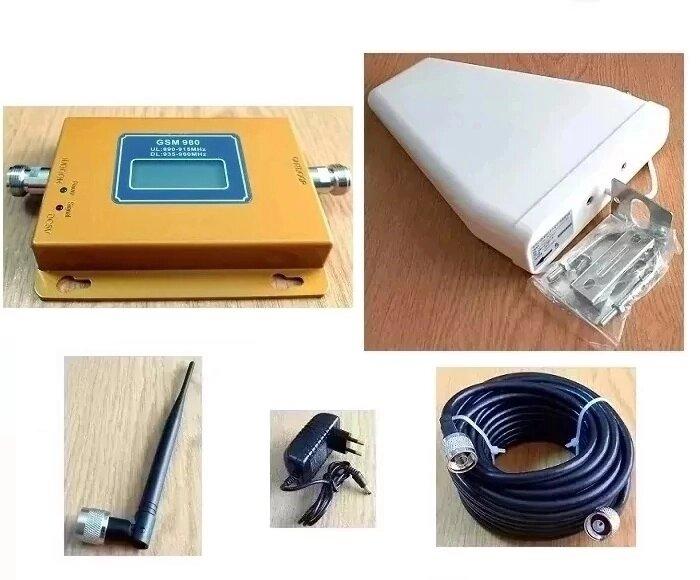 GSM, 4G LTE підсилювач 900 МГц KW-9015-G ііз зовнішньою логоперіодичною та внутрішньою круговою антеною, 200 кв. м.