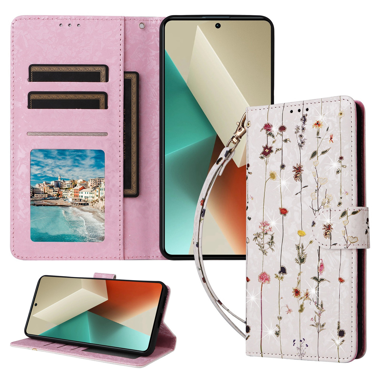 Чохол-книжка Color Book Leather для Xiaomi Redmi Note 13 Pro 5G / Poco X6 5G Spring Flowers