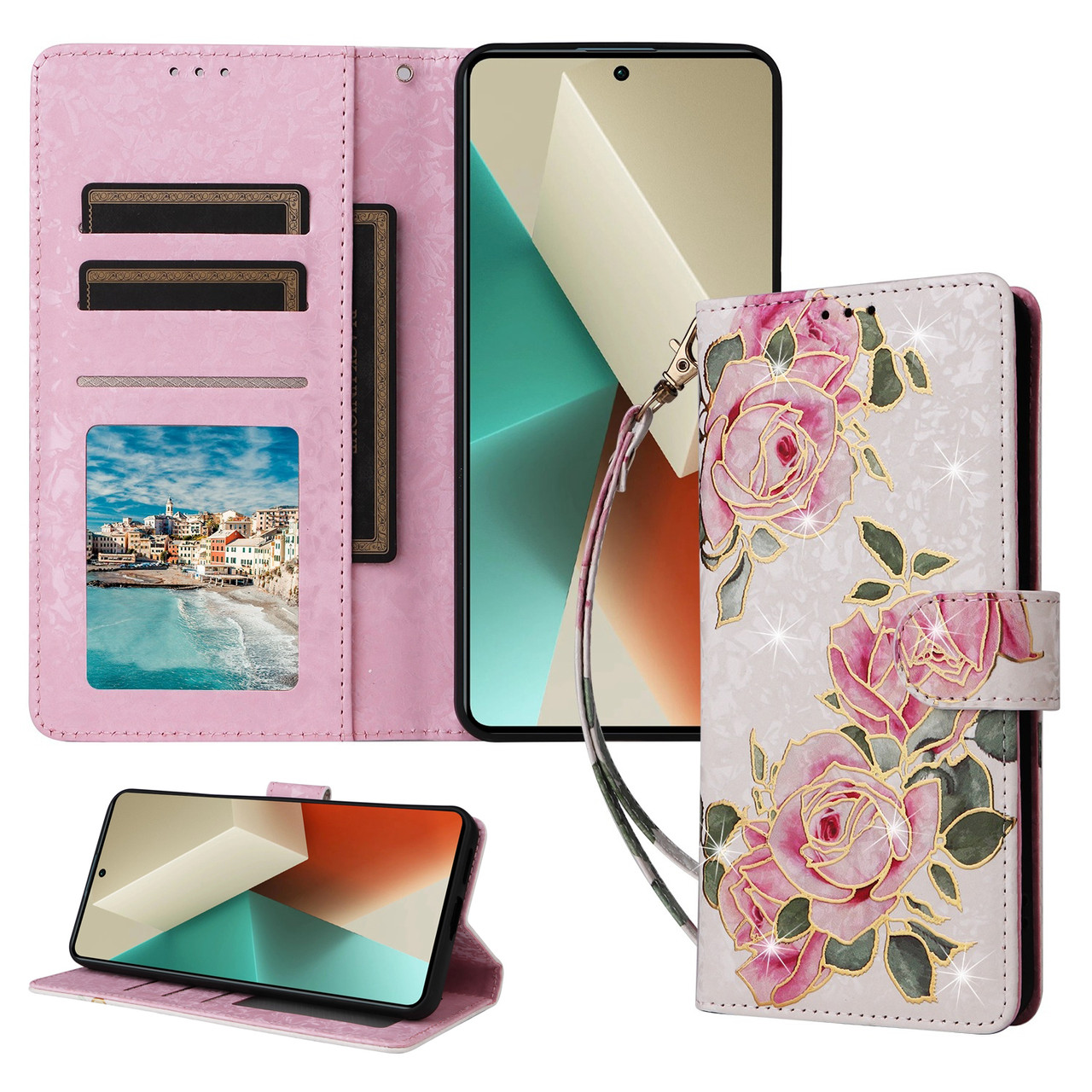 Чохол-книжка Color Book Leather для Xiaomi Redmi Note 13 Pro 5G / Poco X6 5G Rose Flowers