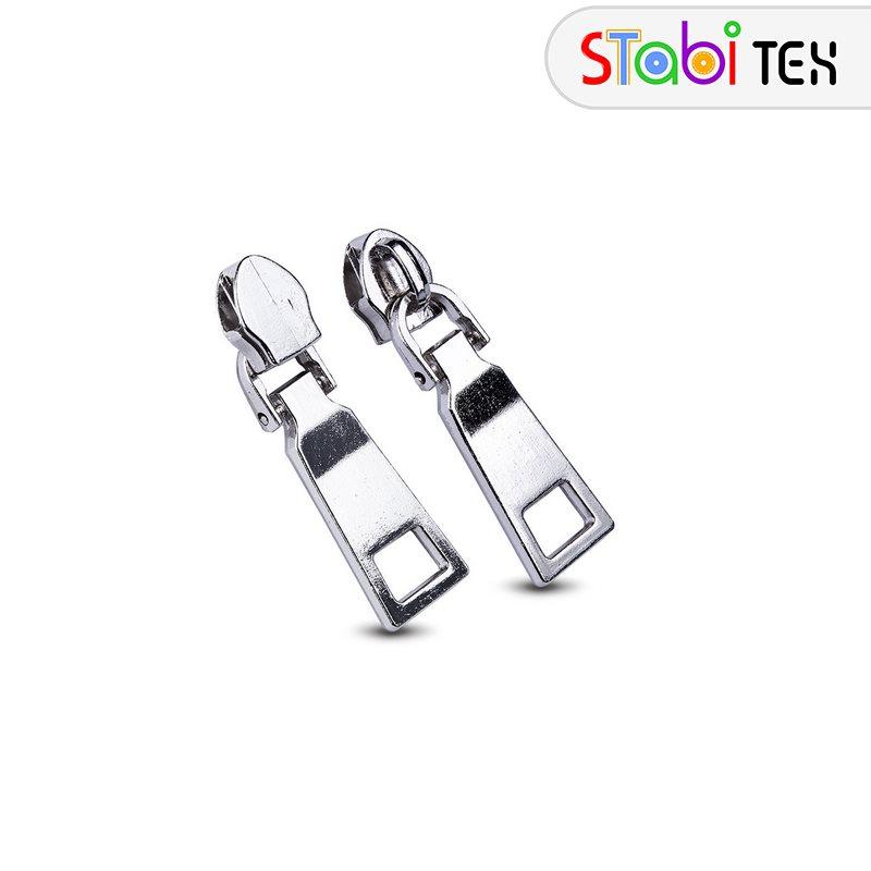 Бігунок для застібки-блискавки спіральної тип7 ПІРАМІДКА велика Нікель, фото 1