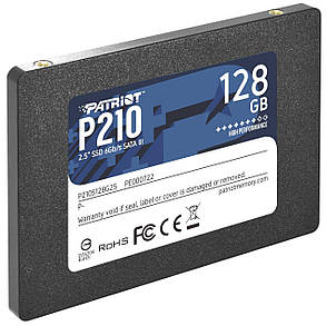 Накопичувач SSD 128GB Patriot P210 2.5" SATAIII TLC (P210S128G25), фото 1